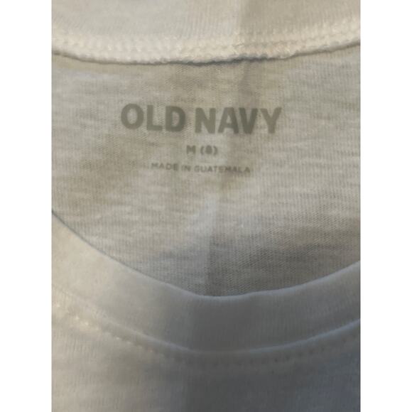 NWT Lot of 2 Girl's Old Navy Summer Tank Tops White with Graphic Print Size M(8) - Picture 3 of 3